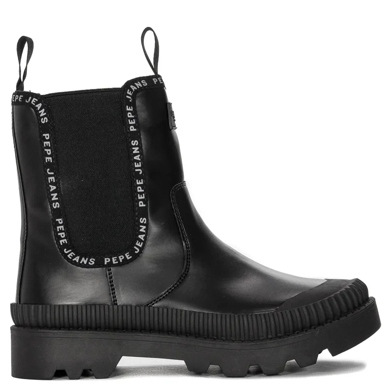 Pepe Jeans Botki damskie Gum Chelsea Black czarne