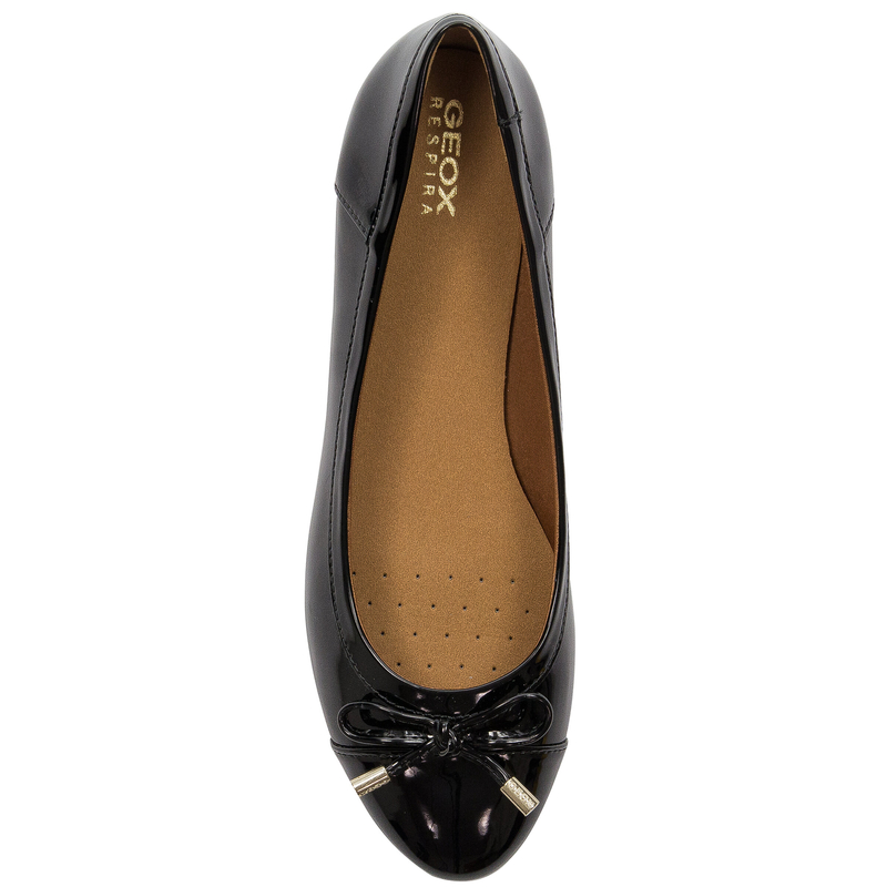 Geox Baleriny lakierowane z kokardką Black