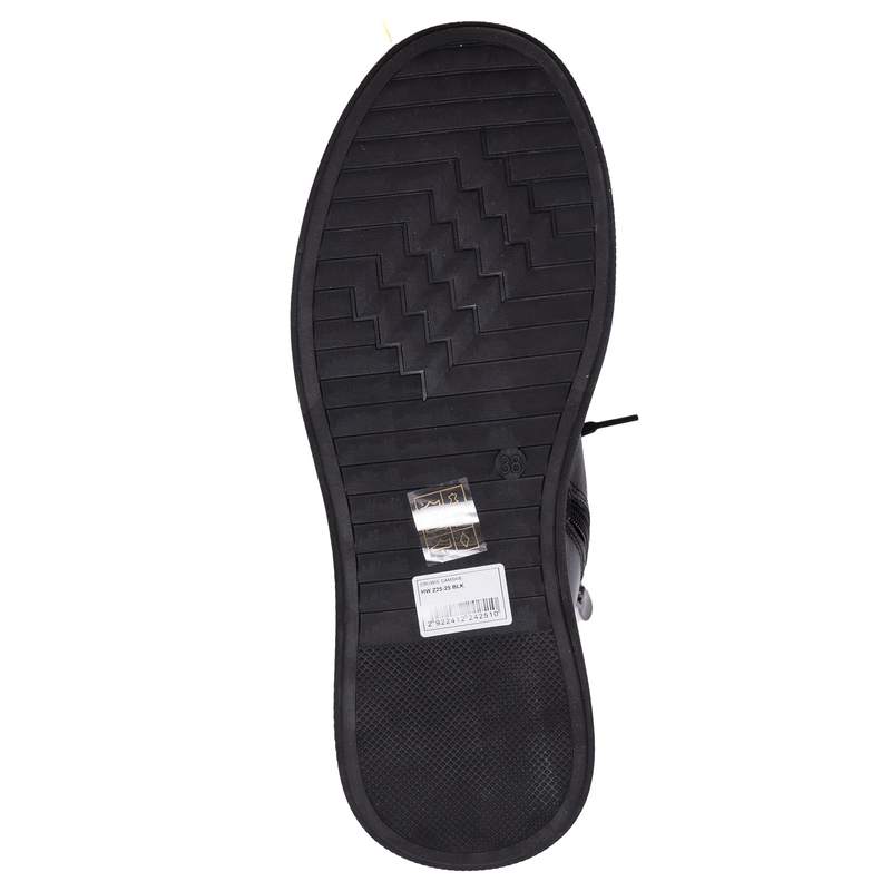 Sokolski Skórzane Trzewiki Damskie Ocieplane Czarne HW-Z25-25-BLK