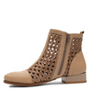 Maciejka Leather Cutout Ankle Boots Low Heel Beige 06397-29/00-1