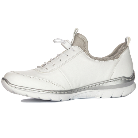 Rieker Sneakersy Antistress Damskie Lekka Podeszwa 4 cm Białe L3259-80