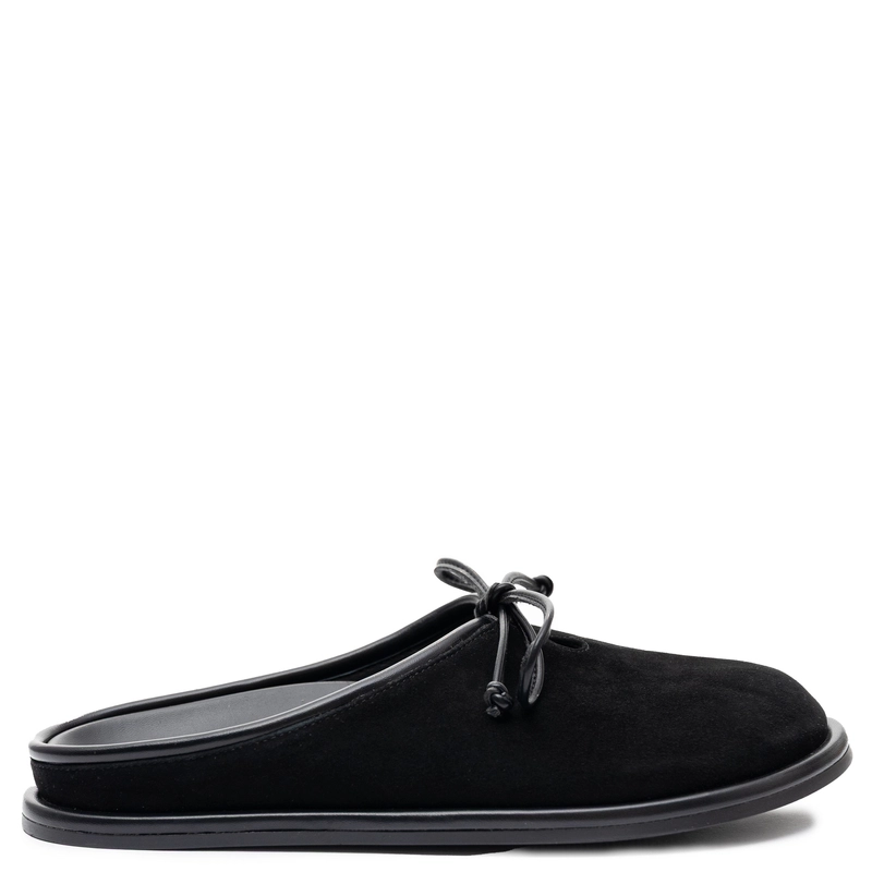 Maciejka Leather Slip-On Mules Home Shoes Flat Sole Black K7514-01/00-1