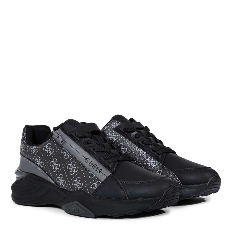 Guess Chunky Side-Zip Sneakers 4G Monogram Black FMFVALELE12-BLACK