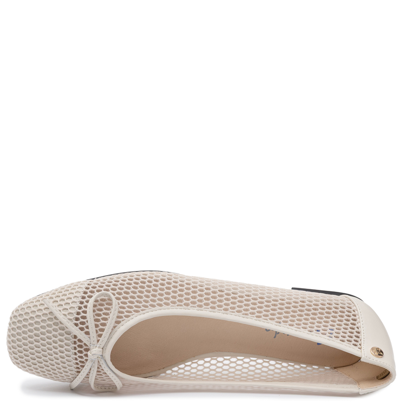 Maciejka Women's Mesh Leather Ballet Flats Beige K7512-04/00-1
