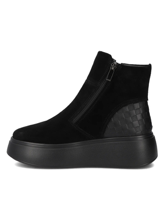 Filippo Leather Suede Platform Ankle Boots Insulated Black DBT7300-25-BK