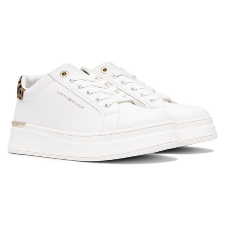 Tommy Hilfiger Platform Women’s Sneakers With Leopard Heel White T3A9-33986-1842A472