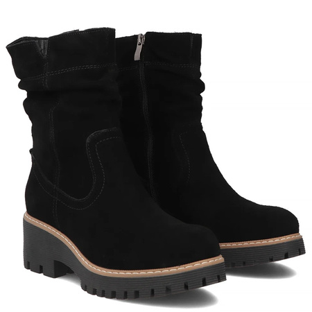 Filippo Suede Ankle Boots Warm Lined Black DBT6402-25-BK