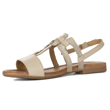 Maciejka Women's Leather Sandals Gold Beige