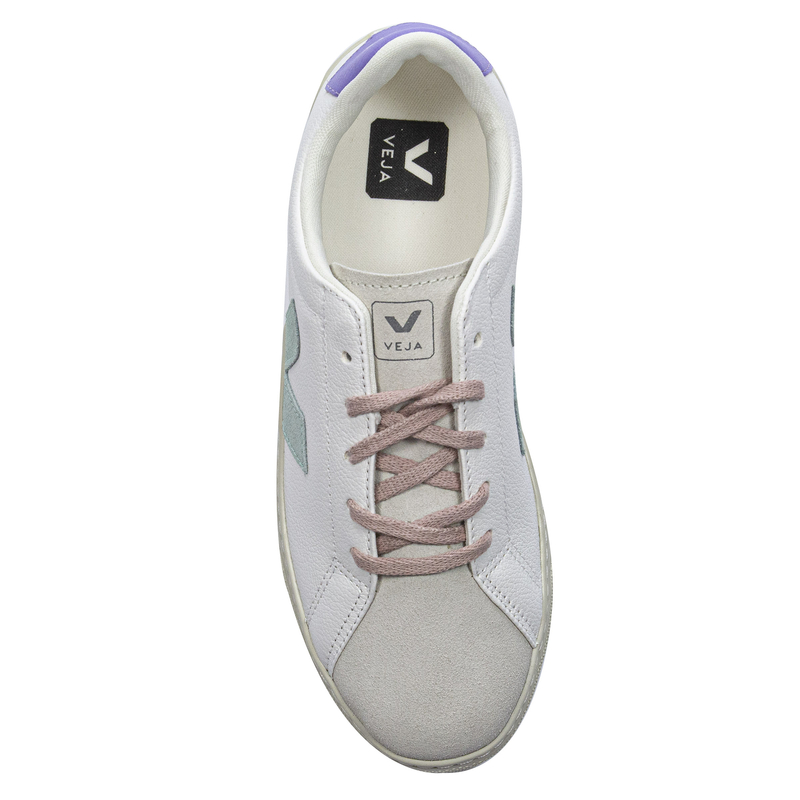 Veja Sneakersy damskie skórzane White Matcha Lavende białe