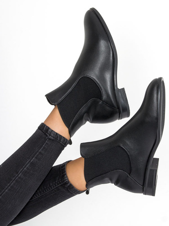 Sergio Leone Classic Women's Ankle Boots Insulated Low Heel Black BT523 (7079)