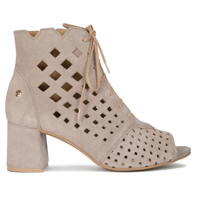 Maciejka Dark Beige Women's Lace-Up Boots