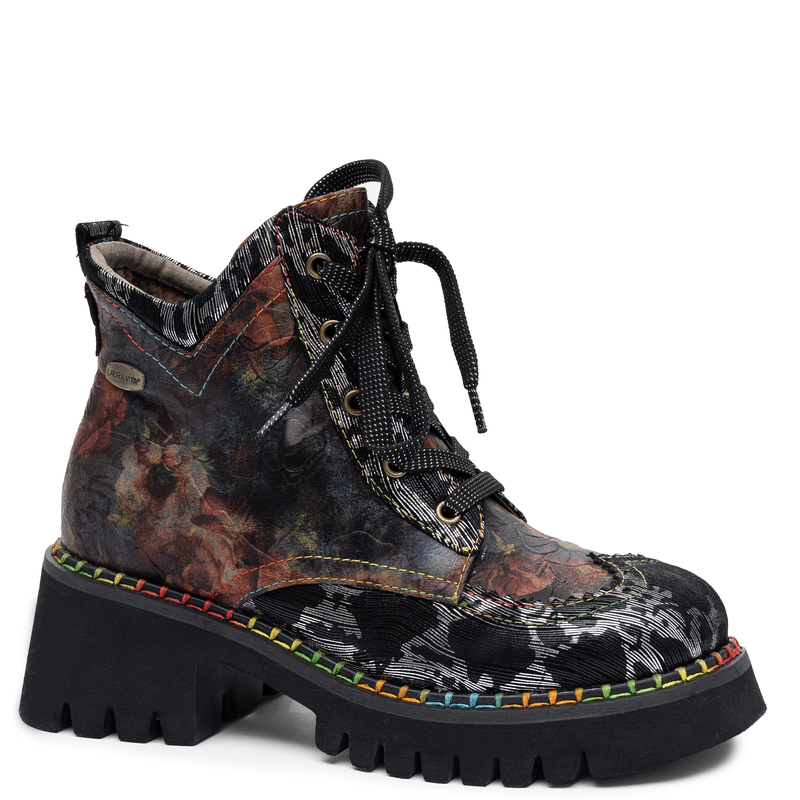 Laura Vita Oyao 02 Women's Leather Platform Ankle Boots Multicolour 0008207-OYA-NOIR