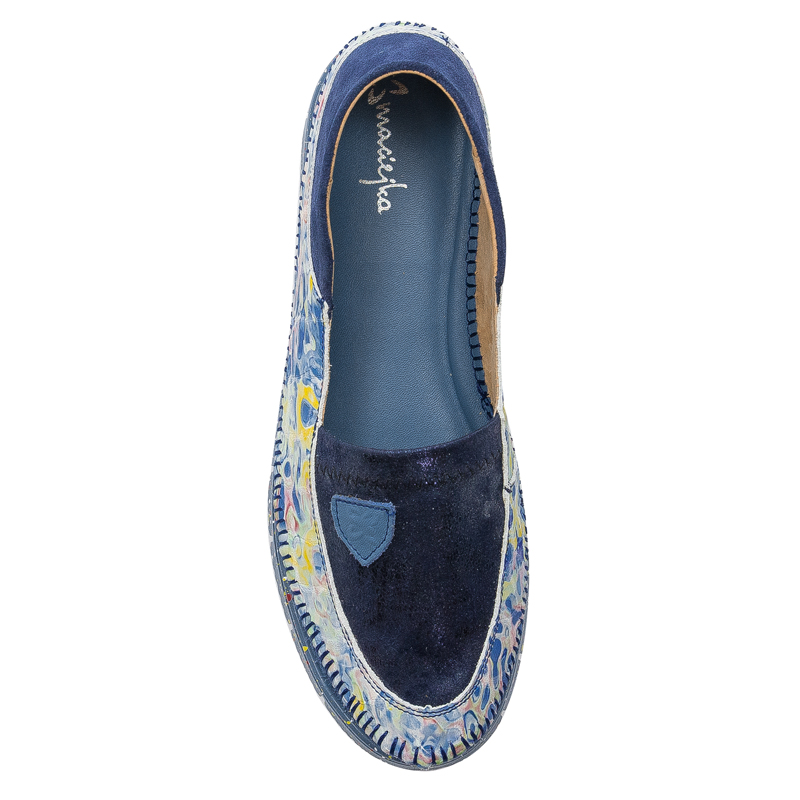 Maciejka Navy Flat Shoes