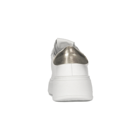 S.Barski Women's Low shoes leather White-Gold