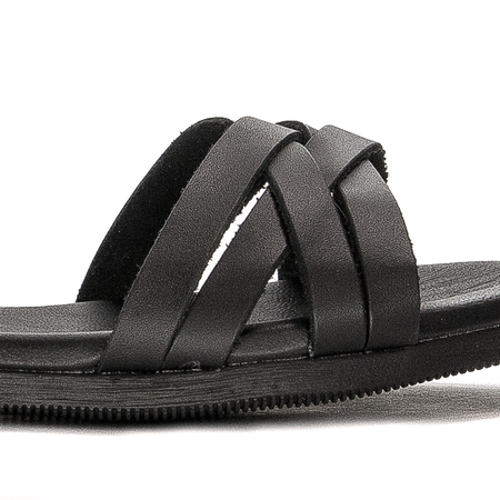 Maciejka Black leather women's sandals