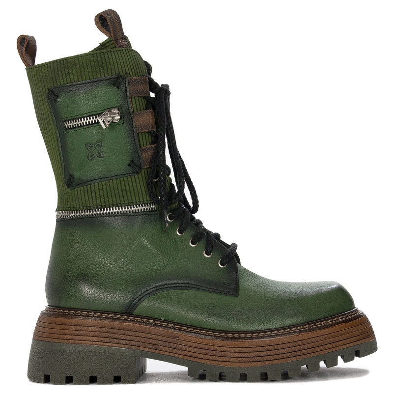 Maciejka  Women's leather Green Boots