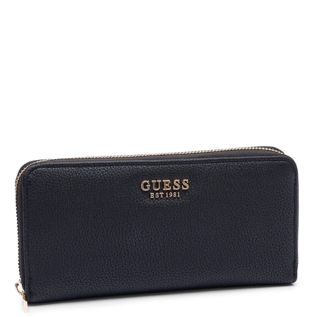 Guess Elegancki Zapinany Na Zamek Portfel Damski Z Paskiem Czarny SWBG9735146-BLACK
