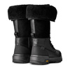 UGG Women’s Leather Snow Boots Fold-Over Fur Cuff Black 1171441-BLK