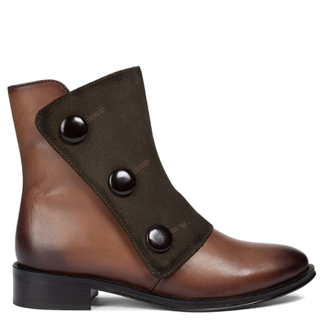 Maciejka Asymmetric Suede-Leather Ankle Boots Brown H7172-29/00-7