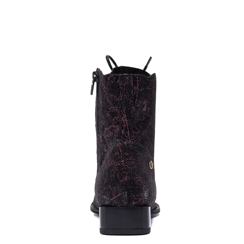 Maciejka Artistic Leather Ankle Boots Black Purple 6391W-44/00-1