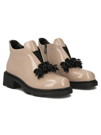 Filippo Patent Leather Women’s Ankle Boots Insulated Beige DBT6370/25BE