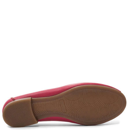 Maciejka Skórzane Baleriny Peep-Toe z Ażurowymi Wycięciami Różowe P7541-15/00-1