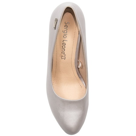 Sergio Leone PB130 Silver Pearl Pumps