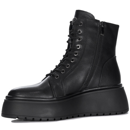 T.Sokolski Leather Women's Black Platform Boots