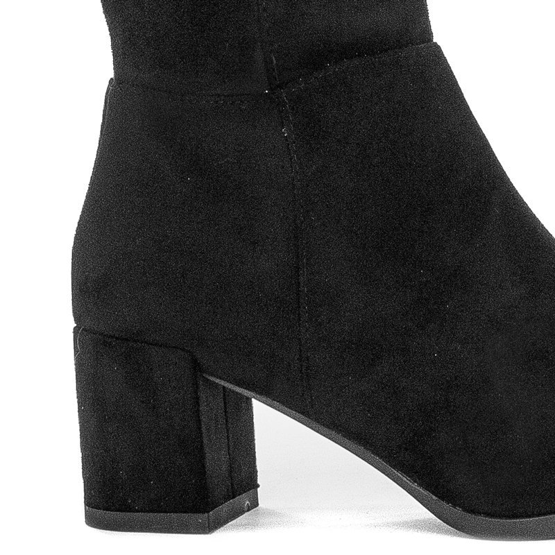 Sergio Leone KZ273 Black Knee-High Boots