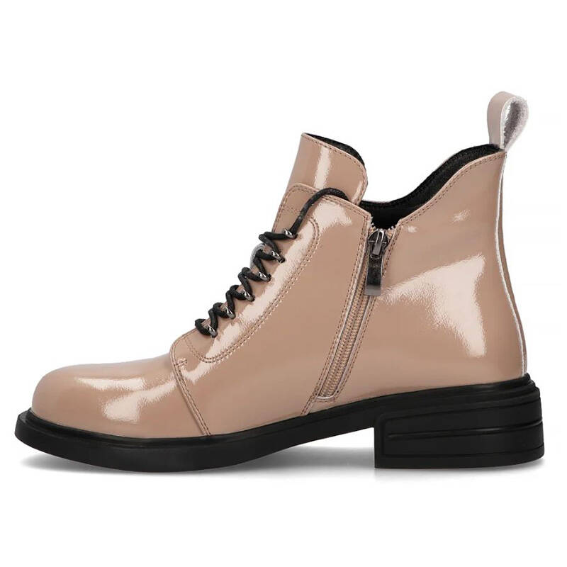 Filippo Beige Pattented Leather Women's Boots