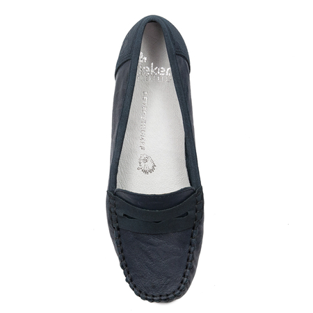Rieker Women's moccasins leather pazifik navy blue