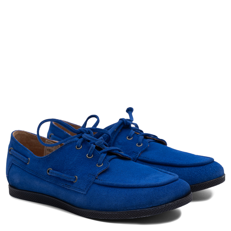 Maciejka Leather Suede Shoes Blue 07799-43/00-1