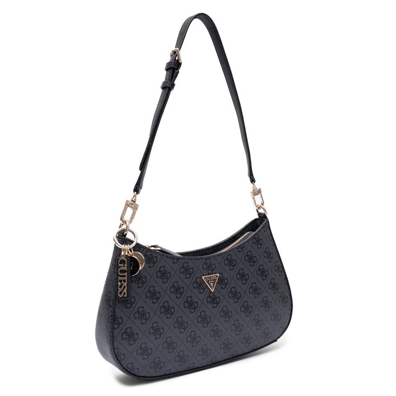 Guess Elegancka Logowana Torebka Na Ramię Ze Wzorem 4G Czarna HWBG9672180-BLACK