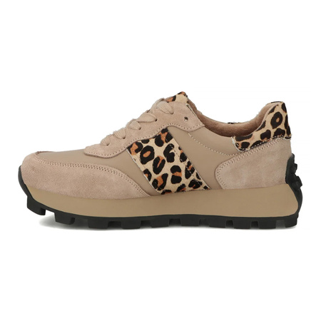 Filippo Beige Leopard Leather Sneakers