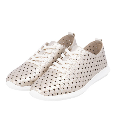 Remonte Women's Leather Gold Sneakers