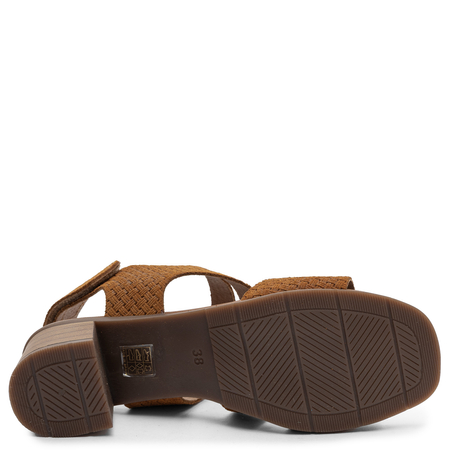 Maciejka Suede Sandals On Block Heel Brown E7401-29/00-1