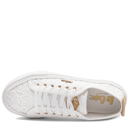 Lee Cooper Tkaninowe Trampki Damskie Koronka Białe LCW-26-02-4060L 
