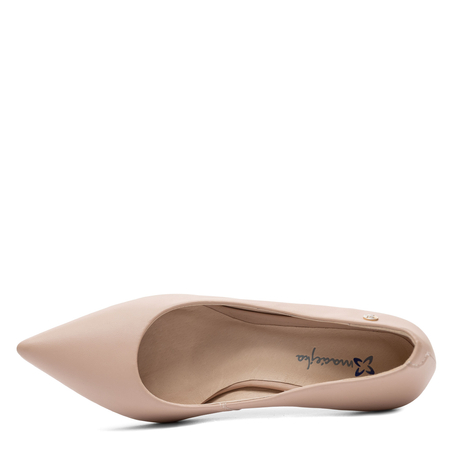 Maciejka Leather Pumps Pointed-Toe Kitten Heel 7 cm Beige K7527-28/00-1