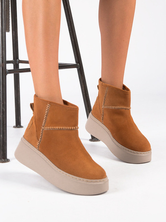 Maciejka Velour Snow Boots with Faux Shearling Lining Russet 06257-29/00-4