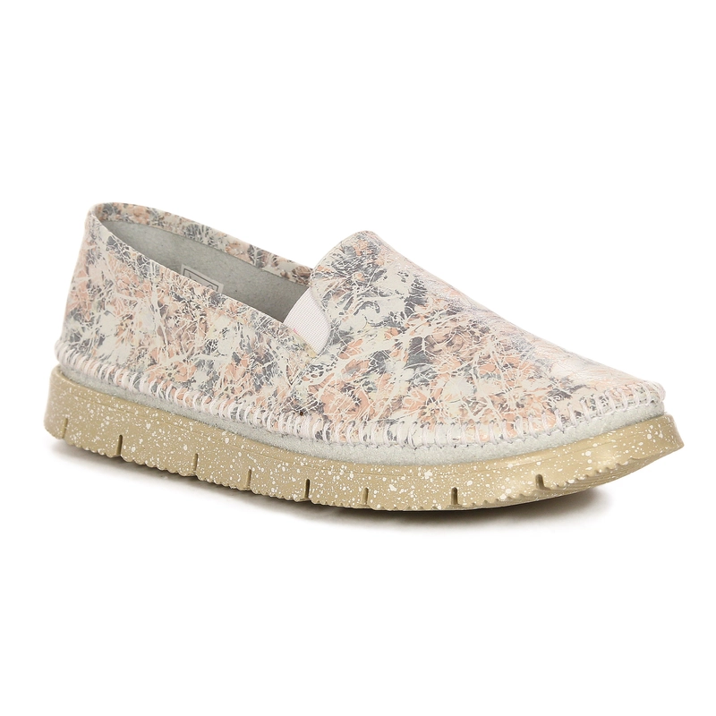 Maciejka Women's Leather Half Shoes Pastel Flowers