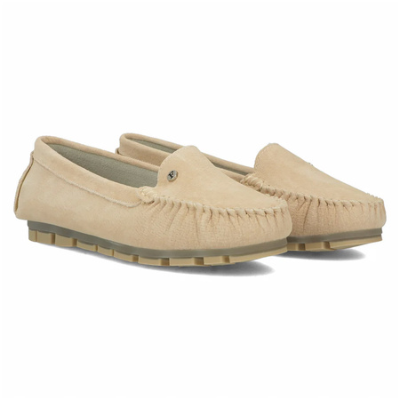 Filippo Women's Leather Moccasins Beige