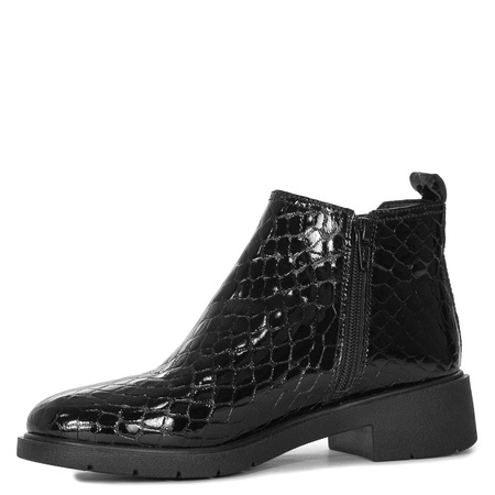 Maciejka Leather Chelsea Ankle Boots Snake-Embossed Patent Black P7219-01/00-7