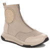 Maciejka Leather-Fabric Ankle Boots Front-Zip Light Beige 06297-22/00-8