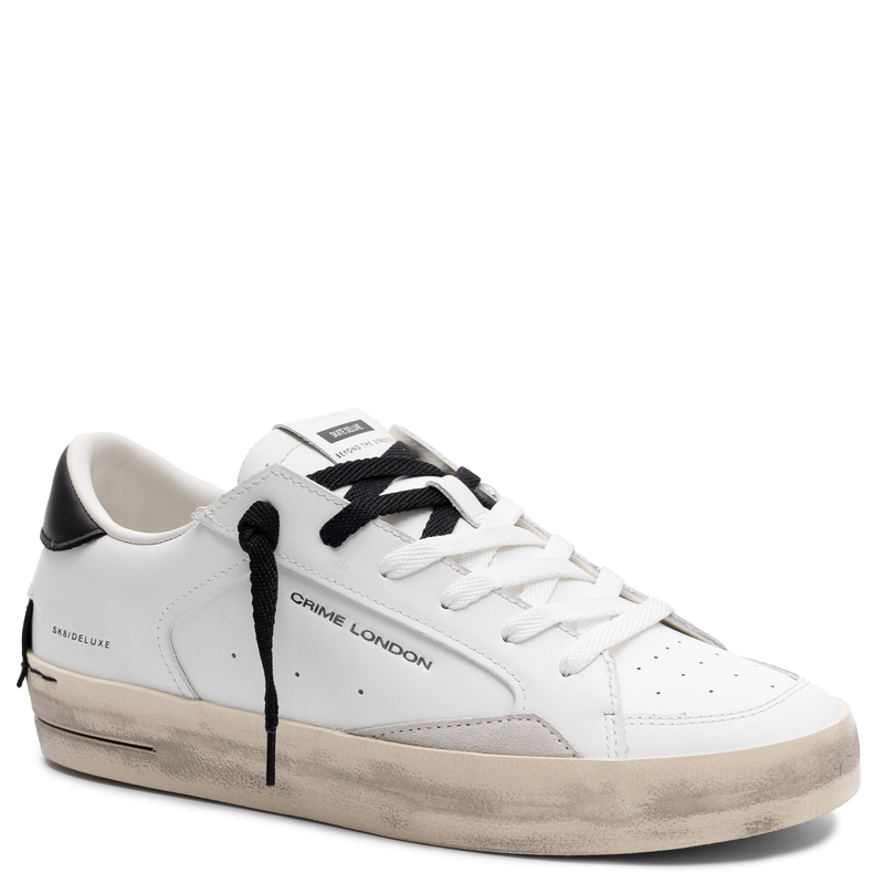 Crime London Skórzane Sneakersy SK8 DELUXE Białe 17100PP6.10