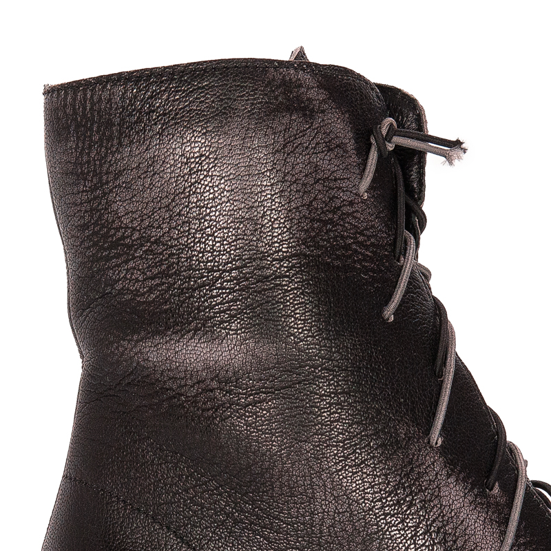 Maciejka Leather Lace-Up Ankle Boots Block Heel Black 3263S-01/00-3