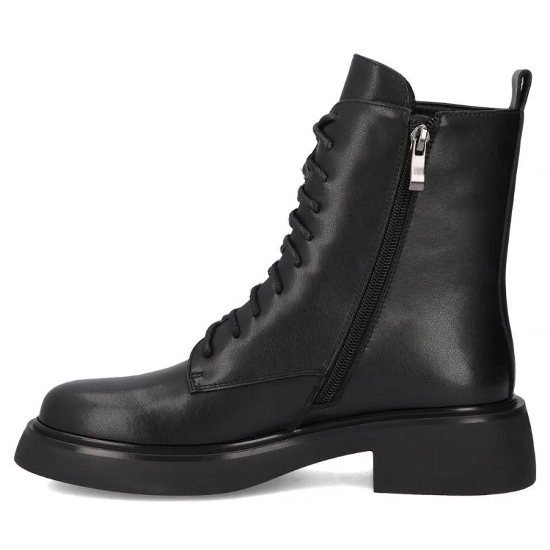 Filippo Leather Insulated Combat Boots Black DBT6408-25-BK