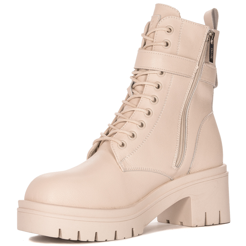GOE Women's warm leather beige boots