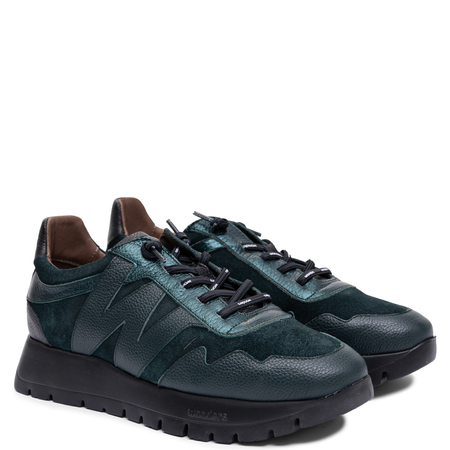Wonders Sneakersy Skórzane Na Platformie Zielone A-24110
