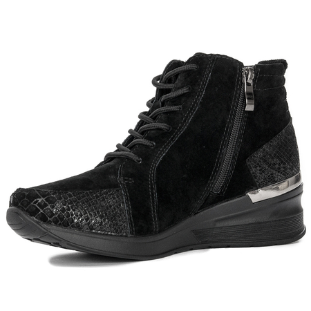 Botki Filippo DBT1504-21 BK skórzane Black Czarne
