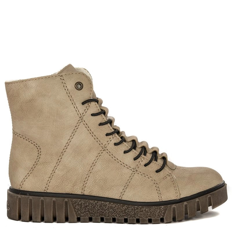 Rieker Botki Damskie Ocieplane Beige